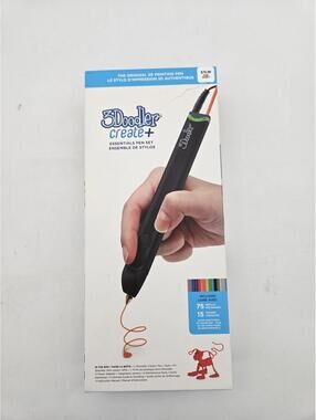 3Doodler 3D Printing Pen-Black Kit With Refill Filaments Stencils